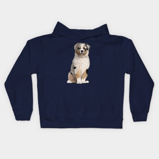 Blue Merle Australian Shepherd Puppy Drawing Kids Hoodie